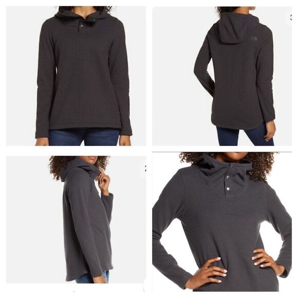 THE NORTH FACE KNIT STITCH SNAP COLLAR HOODIE - Picture 8 of 11